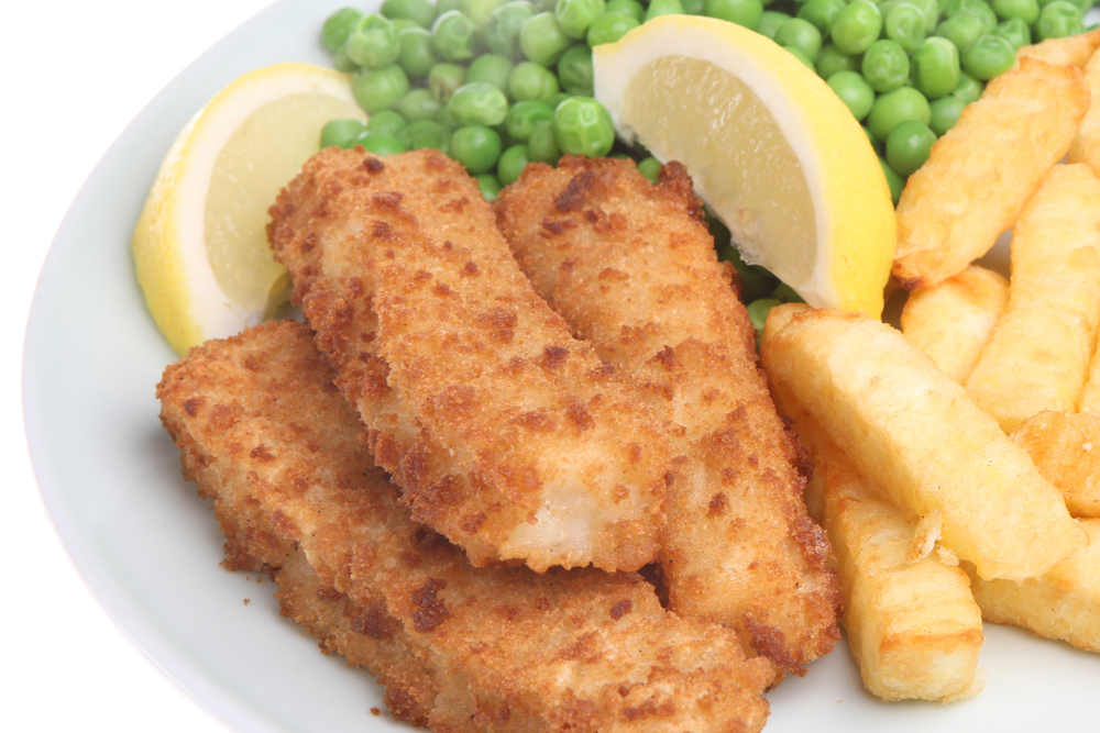 Bulk frozen fish fingers for catering